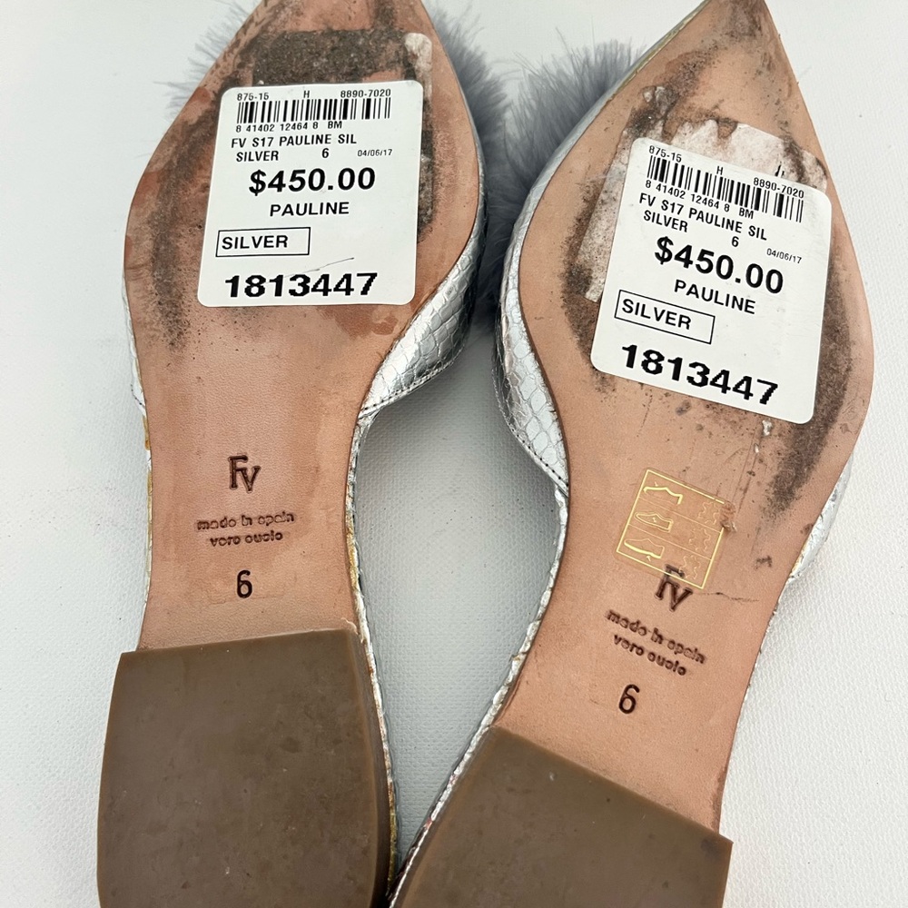 Frances Valentine Pauline Silver and Gray Women's Mules - Picture 4 of 4